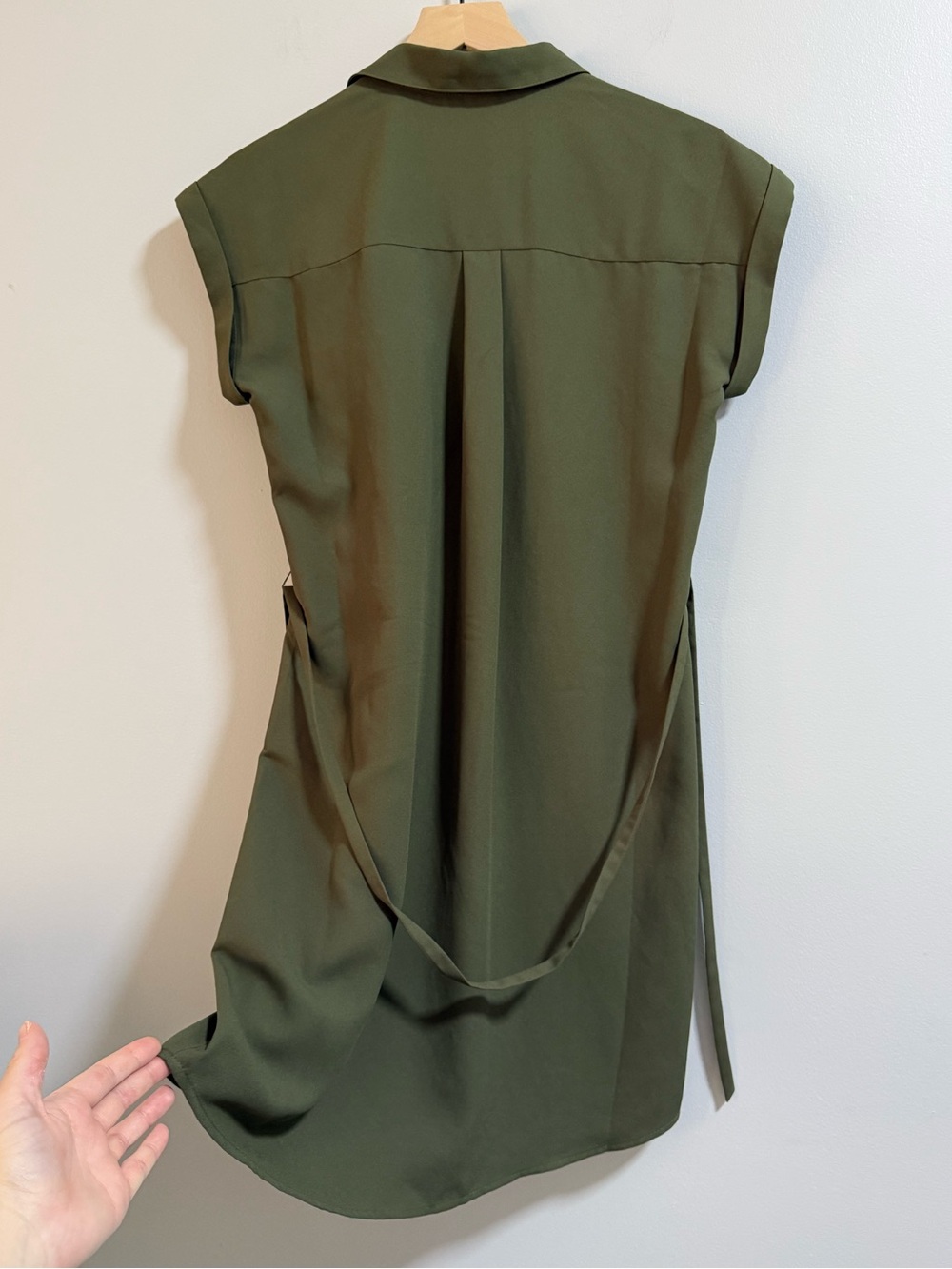 Express Olive Utility Shirt Dress - Picture 5 of 6
